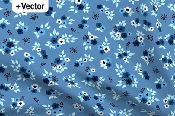 Embrace Elegance with Classic Blue Ditsy Flowers Light Pattern