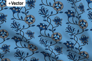 Explore the Elegance of Blue Indian Flowers Chintz