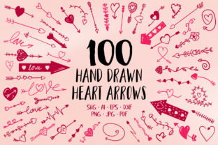 Explore the Versatility of 100 Hand Drawn Heart Arrow SVG Files