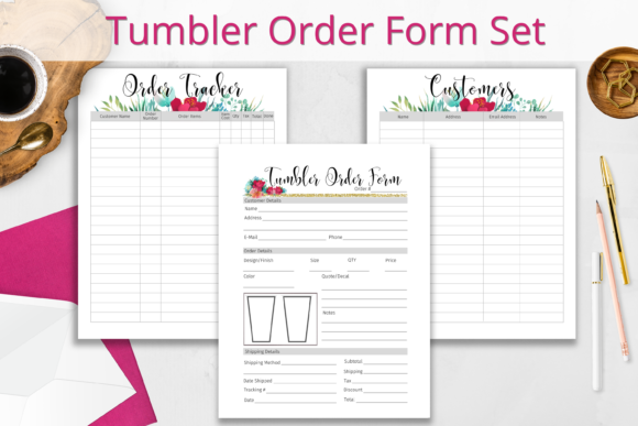 Streamline Your Custom Business with the Tumbler Order Form and Tracker Set