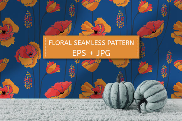 Summer Flowers on Blue: A Versatile Floral Pattern