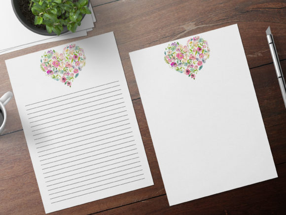 Watercolor Hearts Romantic Stationery: A Charming Addition to Your Writing and Crafting