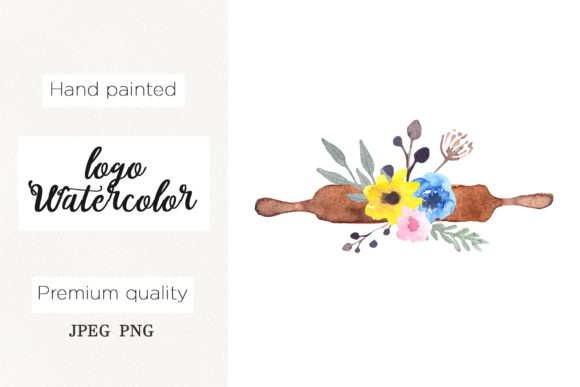 Watercolor Logo for Bakery and Cake Shops