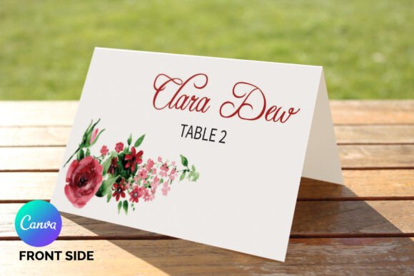 Wedding Place Card Template: Elevating Table Settings with Editable Floral Designs